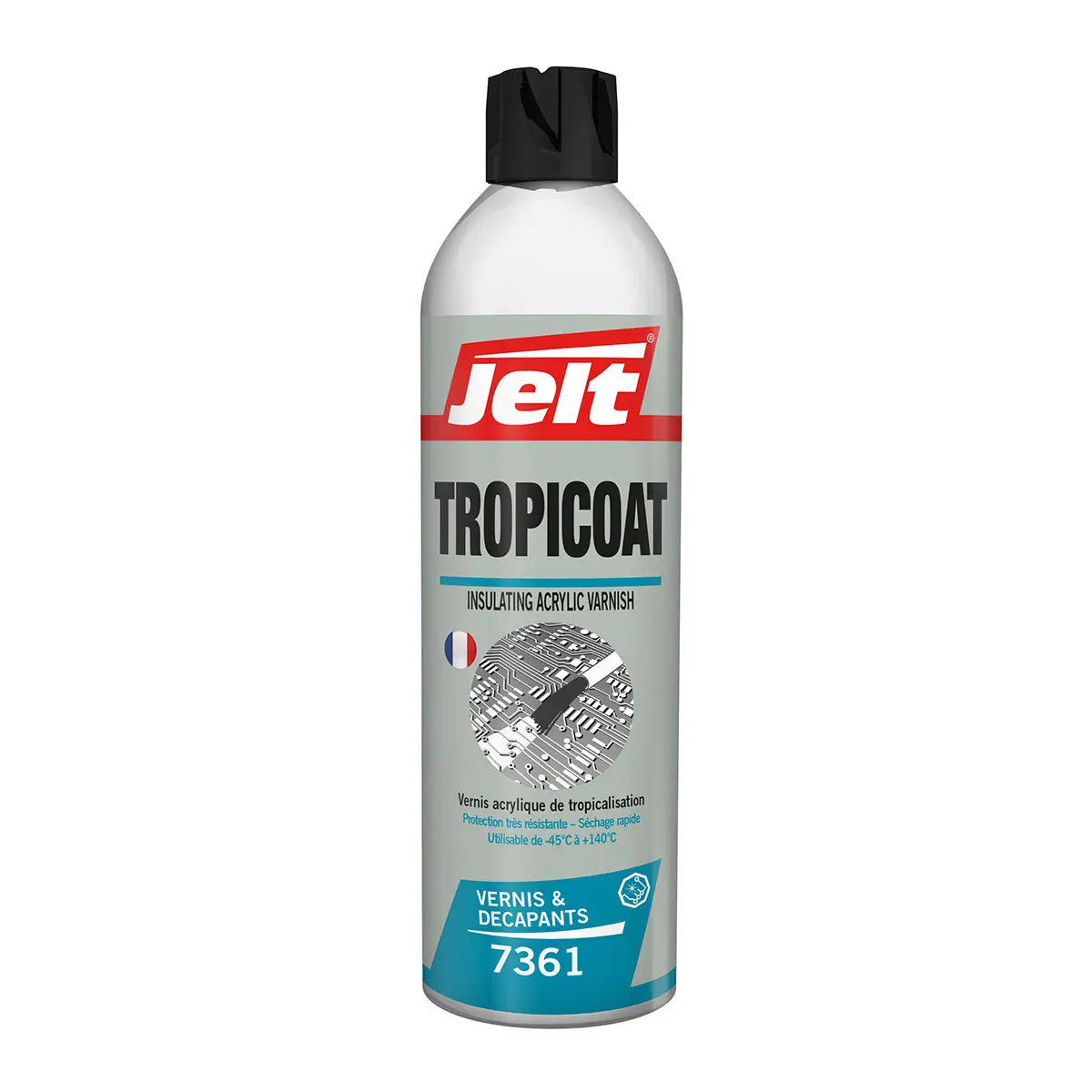 Jelt Tropicoat PVC-Beschichtung 140 °C-max. Acrylat Leiterplatte farblos, Zerstäuber 100kV/mm 650 ml