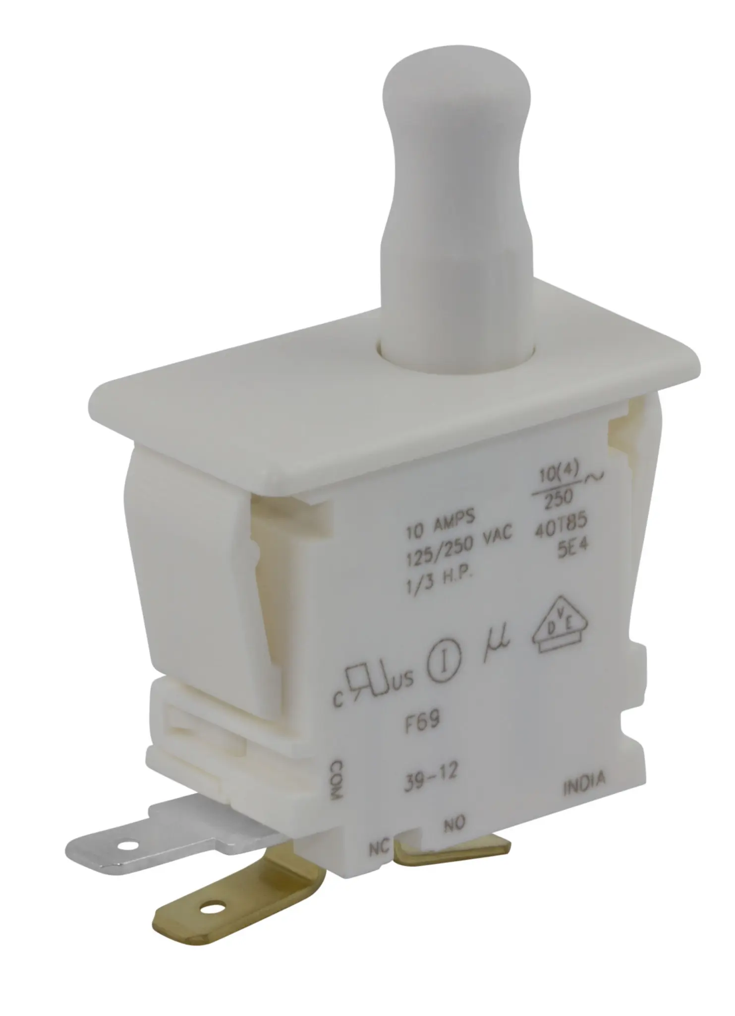 Produktfoto 1 von ZF Türmikroschalter 1-poliger Umschalter Taste 10 A Stecker -40 °C 85 °C