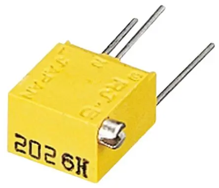 Produktfoto 1 von Nidec Components RJ-5 14-Gang Trimm-Potentiometer, Seitliche Einstellung, 20 kΩ, 0.25 W, Stift, L. 6 mm