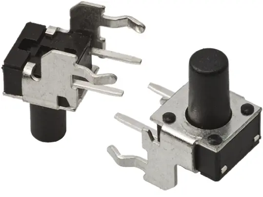 Produktfoto 1 von TE Connectivity Taster SPST, Lötanschluss 50 mA @ 24 V dc Tastend 5.74mm Knopf Schwarz, 7 x 3.2mm B. 3.2mm