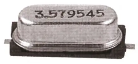 Produktfoto 1 von AKER 4.9152 MHz Quarz, Oberfläche, ±30 ppm, 18 pF, B. 4.8mm, H. 4.6 mm, L. 13.5 mm, HC-49, 2-Pin