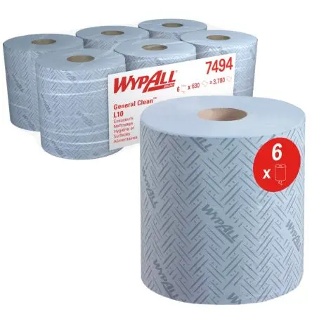 Produktfoto 1 von WYPALL WypAll L10 General Clean Papierhandtuch Rolle, 185 x 380 mm 1, 630-Blatt