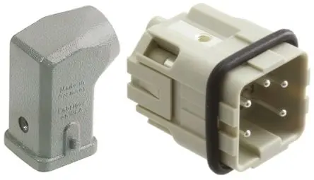 Produktfoto 1 von HARTING Han A Stromversorgungssteckverbinder in robuster Ausführung Panel 10A Schraubbefestigung Stecker 4-polig, 230V,