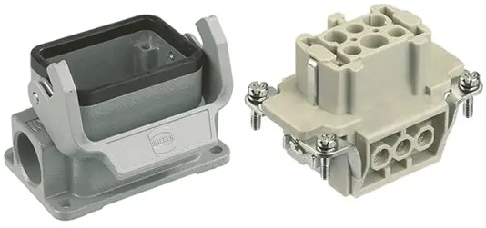 HARTING Han E Schwere Steckverbinder Tafeldurchführungs-Set, Buchse 6-polig, 500 V / 16A
