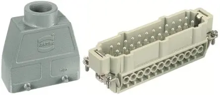 Produktfoto 1 von HARTING Han E Stromversorgungssteckverbinder in robuster Ausführung Panel 16A Schraubbefestigung Stecker 24-polig, 500V