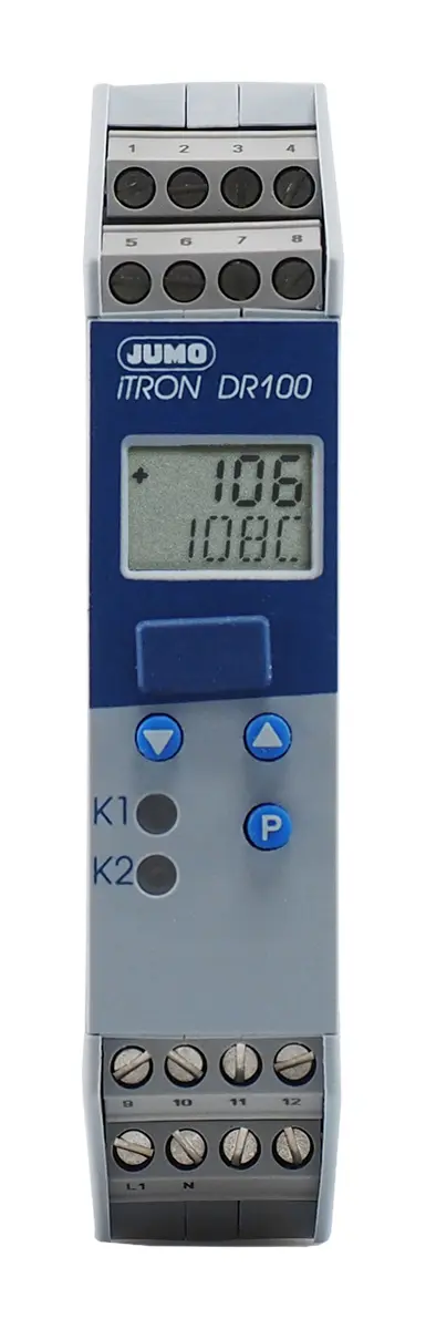 Produktfoto 1 von Jumo iTRON PID Temperaturregler, 2 x Relais Ausgang, 20 → 53 V ac/dc, 109 x 22.5mm