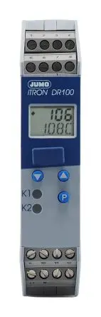 Produktfoto 1 von Jumo iTRON DR 100 PID Temperaturregler DIN-Hutschiene, 2 x Relais (SPDT/SPST) Ausgang/ Logikeingang, Thermoelement,