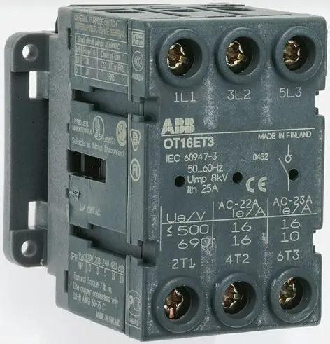 ABB OT Trennschalter 3-polig Frontplattenmontage 100A 560 kW Grau IP20 3-phasig