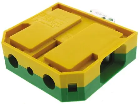 Produktfoto 1 von Weidmüller Schutzleiterklemme, EK 35, 2-polig, 2AWG, 6 AWG, 35mm² Schraubbefestigung, Gelb, Grün Nylon ATEX