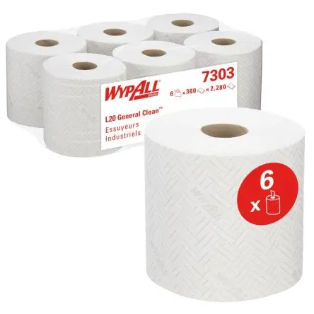 Produktfoto 1 von WYPALL WypAll L20 General Clean Vliesrolle Rolle 2, 380-Blatt