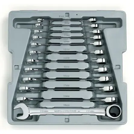 Produktfoto 1 von GearWrench Schraubenschlüsselsatz Ratschenschlüsselsatz Legierungsstahl, 12-teilig 8 to 19 mm