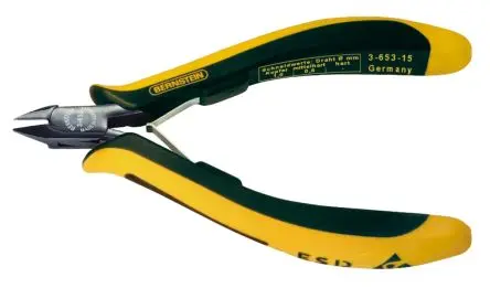 Produktfoto 1 von Bernstein VDE 1000V zugelassen ESD-Sicherheit Glatt Kabelschneider 120 mm, Schneidleistung 1 mm