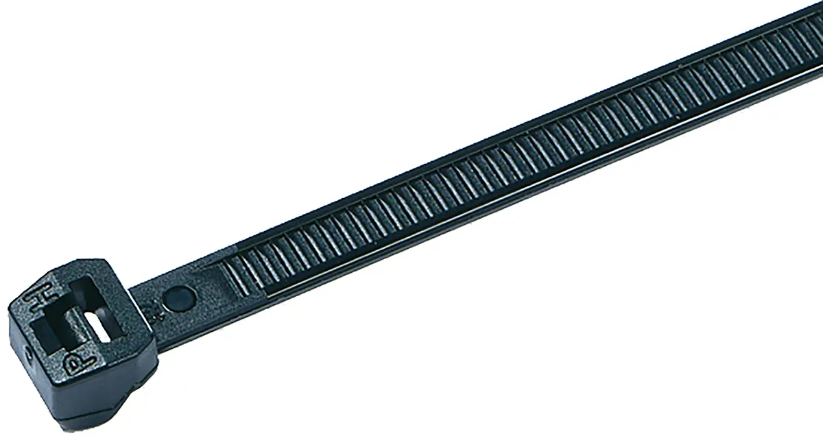 Produktfoto 1 von HellermannTyton T50LOS-HS Nylon 6.6 Kabelbinder Außen gezackt Schwarz 4.6 mm x 150 mm