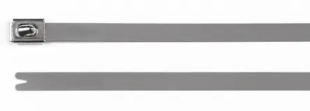 Produktfoto 1 von HellermannTyton MBT8HS-304 Edelstahl 304 Kabelbinder Kugelverschluss Metallisch 7.9 mm x 201 mm