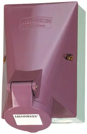 Produktfoto 1 von MENNEKES Industrie-Steckdose Violett, 25V / 16A, Wand IP44