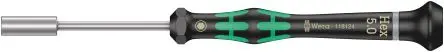 Produktfoto 1 von Wera ESD-Sicherheit 5 mm Sechskant Steckschlüssel-Handgriff Schließer (NO), Länge 157mm / Klinge 60 mm