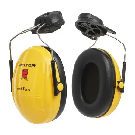 Produktfoto 1 von 3M PELTOR Optime I Helm Helm-Gehörschutzkapseln, 26 dB, EN 352:2020 Gelb, Schwarz