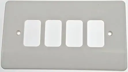 Produktfoto 1 von MK Electric Lichtschalterabdeckung Weiß 4 Ausbrüche H. 86 mm B. 146mm