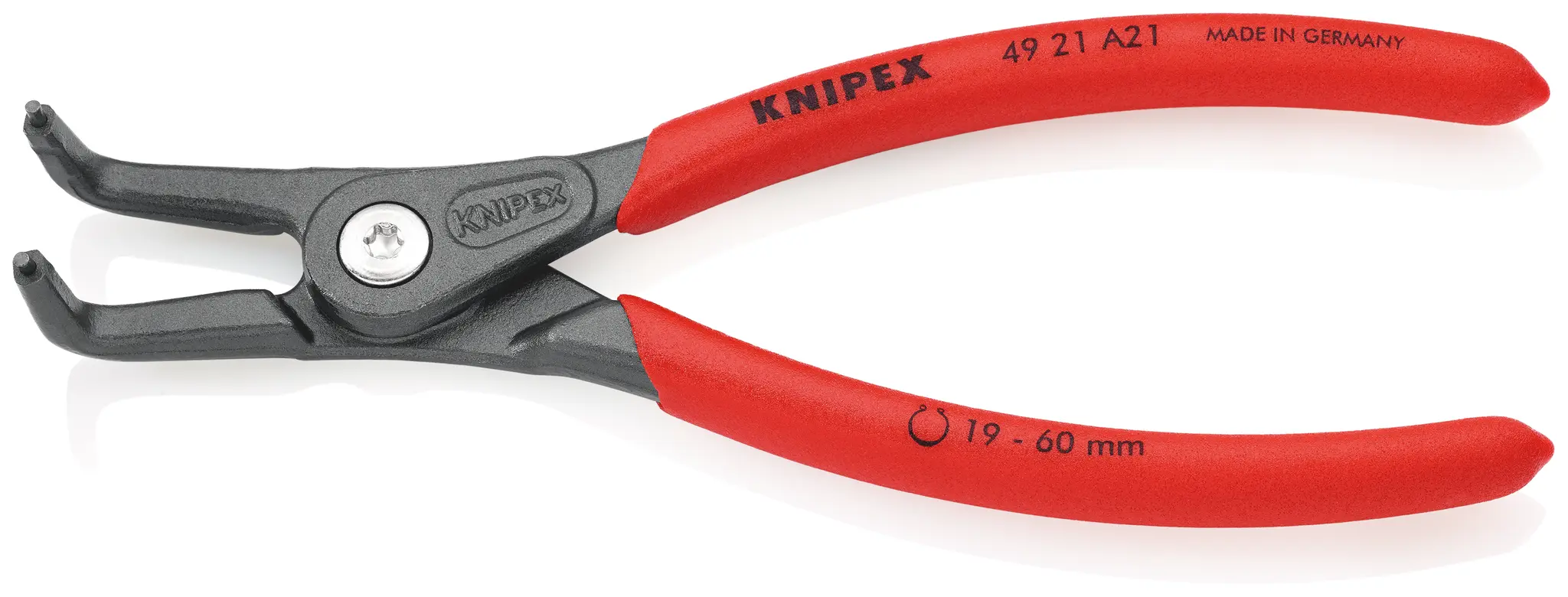 Produktfoto 1 von Knipex Sicherungsringzange Gebogene Spitze 165 mm 19 To 60 mm Schließer (NO)