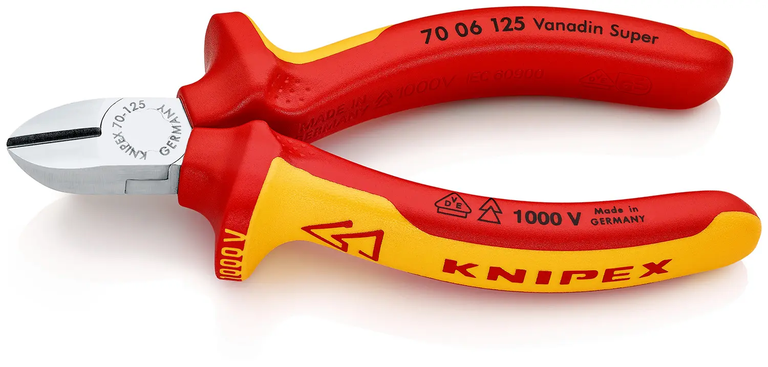Produktfoto 1 von Knipex Knipex VDE Seitenschneider 125 mm, Schneidleistung 3mm