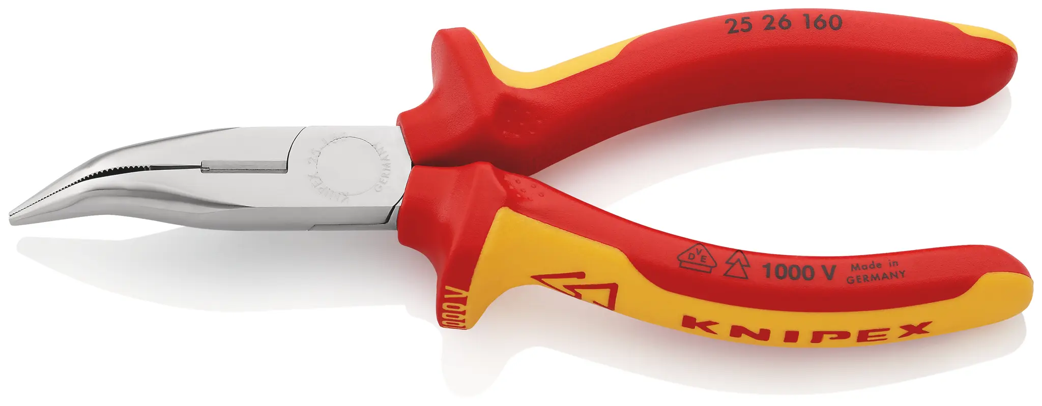 Produktfoto 1 von Knipex 25 26 Spitzzange / Backen 50mm Rund 160 mm VDE 1000V zugelassen