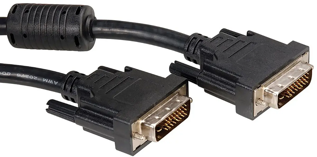 Produktfoto 1 von Roline DVI-Kabel A DVI-D - Stecker B DVI-D - Stecker, 5 m Polyvinylchlorid Schwarz