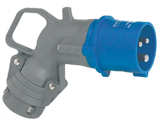 Produktfoto 1 von Legrand HYPRA Leistungssteckverbinder Blau 2P+PE, 230V, Kabel gewinkelt IP44 16A