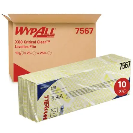 Produktfoto 1 von WYPALL WypAll Lappen für Industrielle Reinigung Packung Trocken 25 pro Paket Stk. Gelb, 420 x 360 mm Mehrmalige