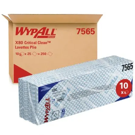Produktfoto 1 von WYPALL WypAll Lappen für Industrielle Reinigung Beutel Trocken 25 pro Paket Stk. Blau, 420 x 360 mm Mehrmalige