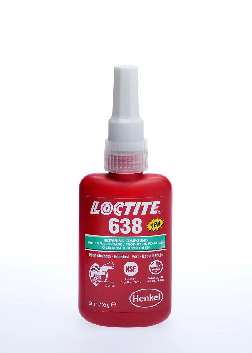 Produktfoto 1 von Loctite Loctite 638 Fügeklebstoff, Hoch Flüssig Grün, Flasche 50 ml, 150 °C, -55 °C