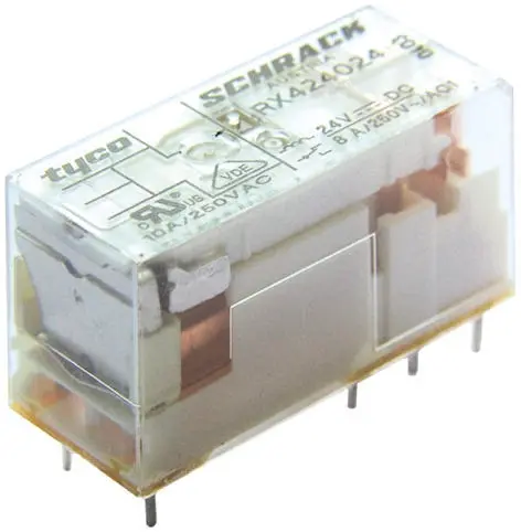 Produktfoto 1 von TE Connectivity RX2 6V dc Spule 2-poliger Wechsler Printrelais 8A 68Ω Monostabiles Relais
