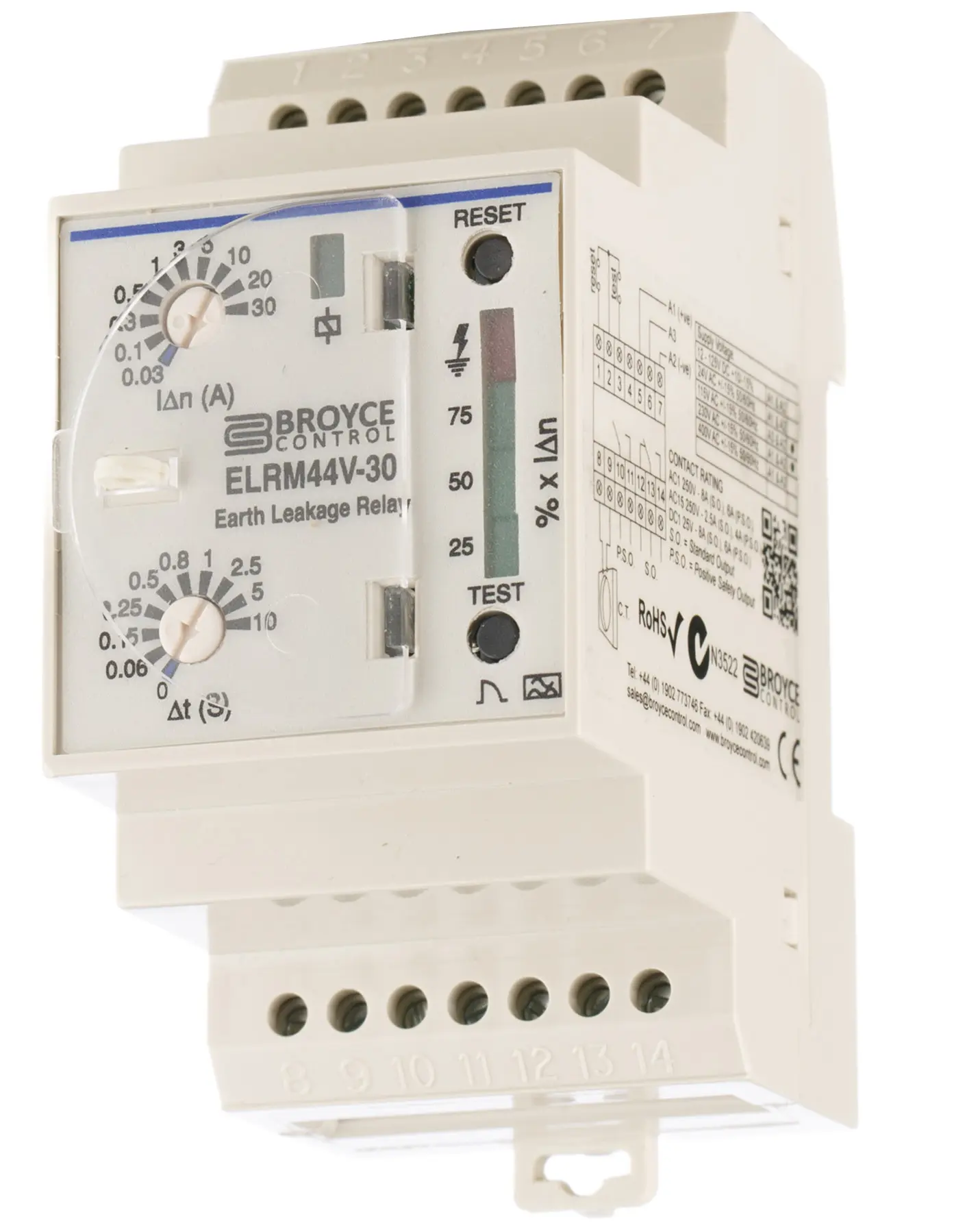 Produktfoto 1 von Broyce Control RCD-Schalter Erdschlussrelais