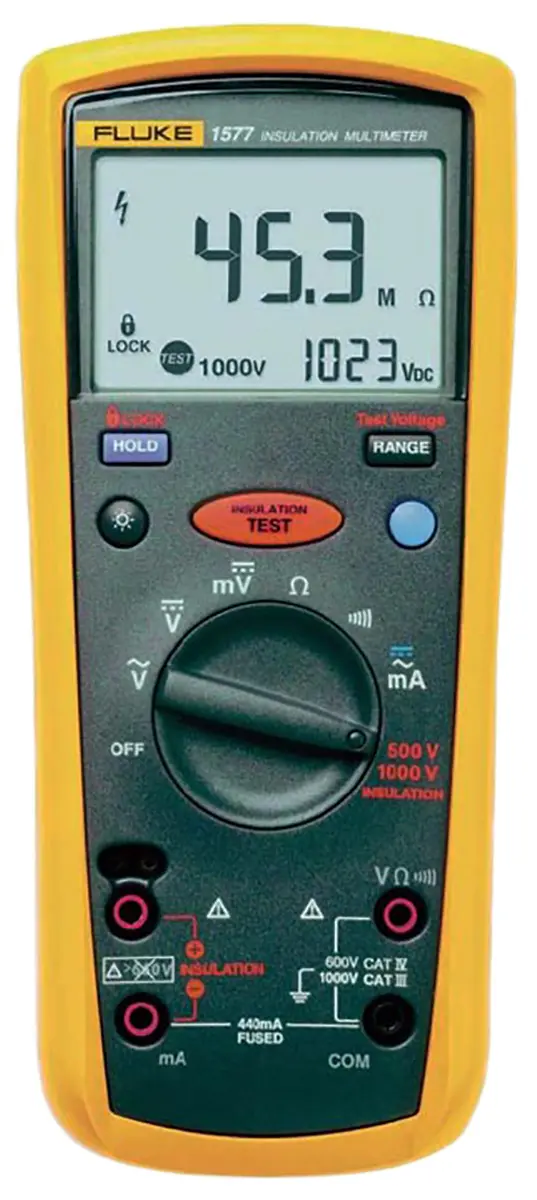 Produktfoto 1 von Fluke 1577 Isolationsprüfer 500 V, 1mA, 1000 V Isolationsprüfer CAT III, CAT IV