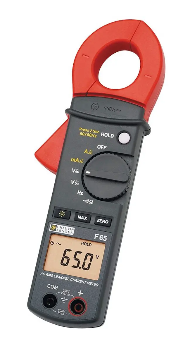 Produktfoto 1 von Chauvin Arnoux F65 Stromzange Leckstrommesszange 100 A CAT III 600 V ac, 600 V dc, 1 kΩ
