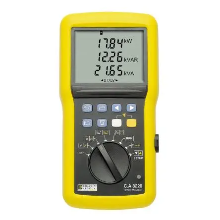 Produktfoto 1 von Chauvin Arnoux CA 8220 3 Netzqualitätsanalysator 9999 kW / 100 mA 600V ac