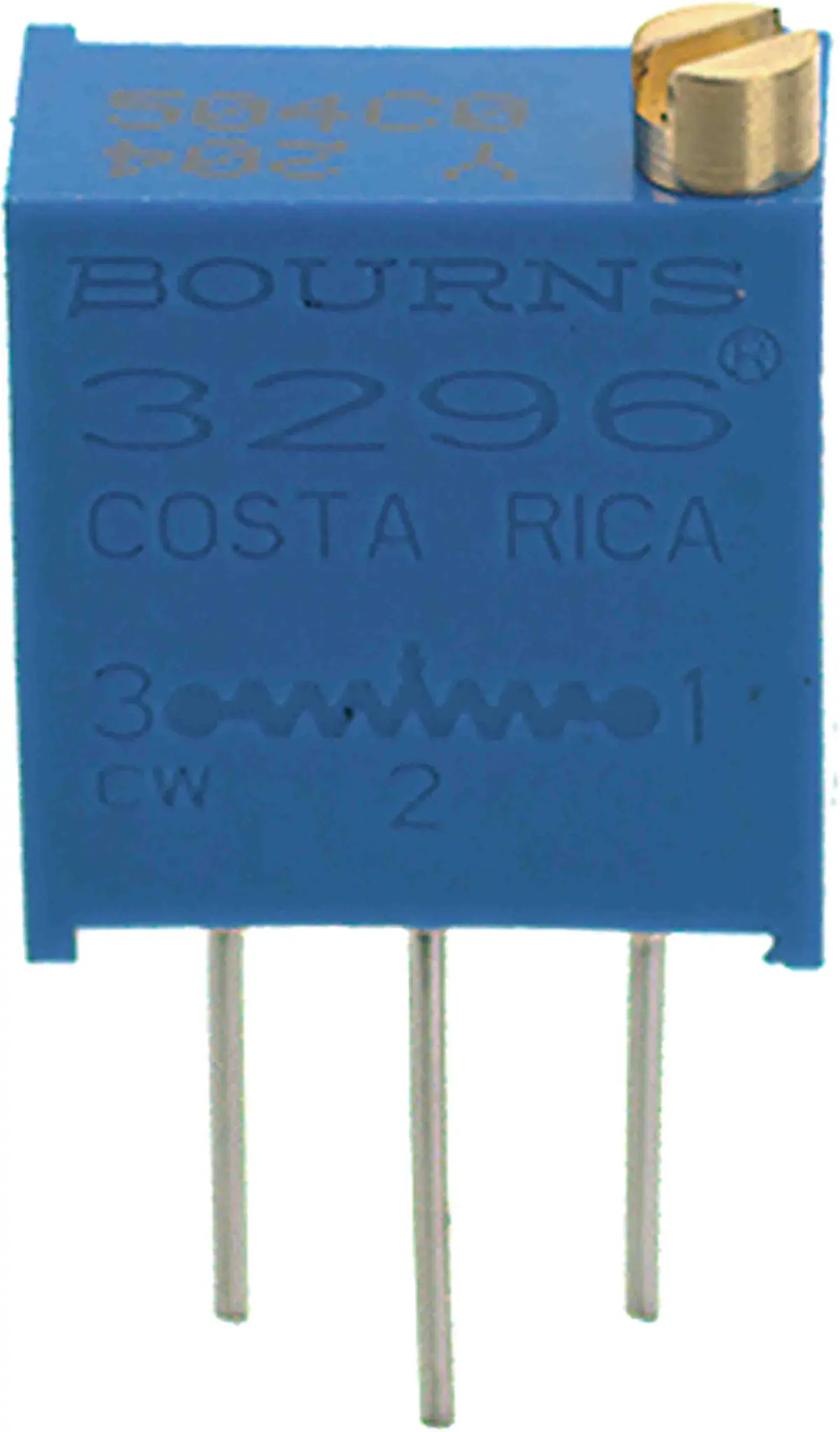 Bourns 3296 25-Gang Durchsteckmontage Trimm-Potentiometer, Einstellung von oben, 10 kΩ, 10 %, 0.5 W, Stift, L. 9.53 mm