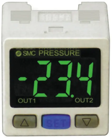 Produktfoto 1 von SMC PSE300 Drucksensorsteuereinheit, PNP x 2 IP40, Digital 50mA 24 V dc