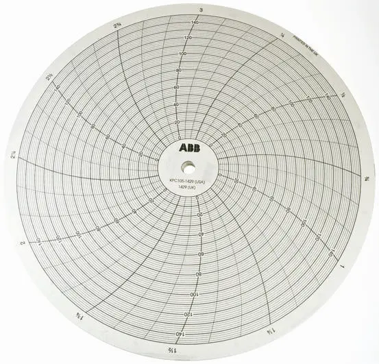 Produktfoto 1 von ABB Scheibe Papier für Drehschreiber für ABB-Drehschreiber | 24 h 0→ 150 °C