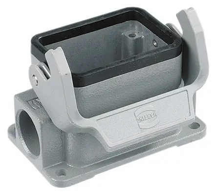 Produktfoto 1 von HARTING Han B Gehäuse für robusten Stromversorgungsstecker 1 Hebel 1, Oberfläche 6B Steckverbindergehäuse, IP65