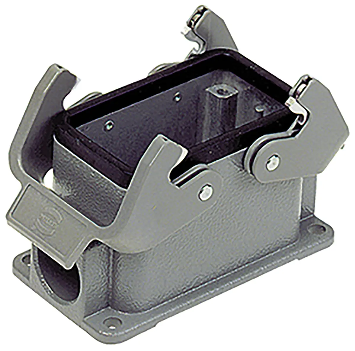 HARTING Han B Gehäuse für robusten Stromversorgungsstecker 2 Hebel 2, Oberfläche 10B Steckverbindergehäuse, IP65