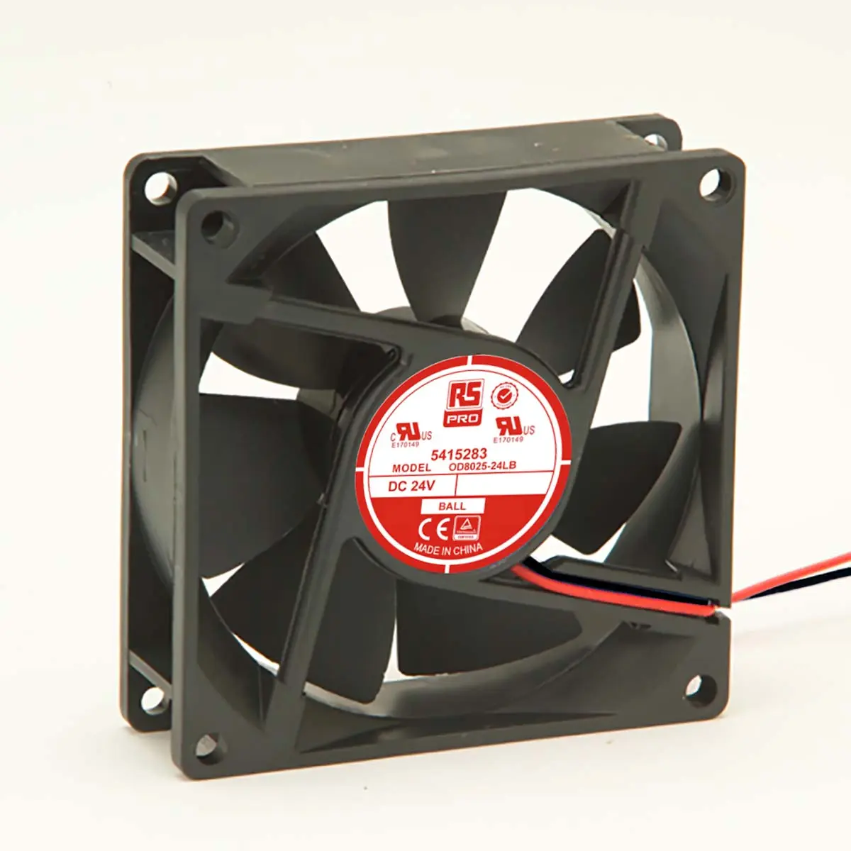 Produktfoto 1 von RS PRO DC-Axiallüfter, Kugellager, 24 V dc / 960mW, 80 x 80 x 25mm, 2100U/min, 26cfm