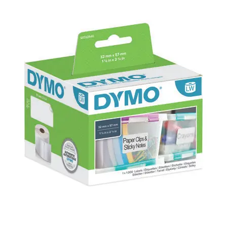 Produktfoto 1 von Dymo Etikette auf Rolle B. 57 mm für Dymo 450 Turbo, Dymo 450 DUO, Dymo Wireless, Dymo 450, Dymo 4XL, Dymo 450 Twin