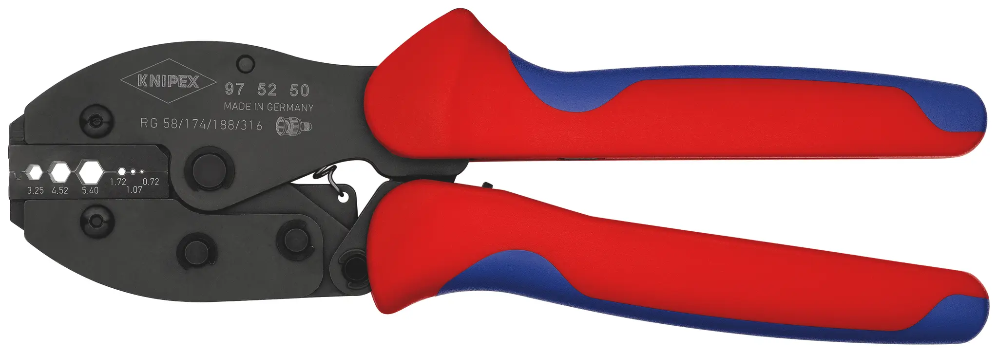 Produktfoto 1 von Knipex PreciForce Crimp-Werkzeug 1.5 mm für BNC-Steckverbinder, TNC-Steckverbinder, 220 mm