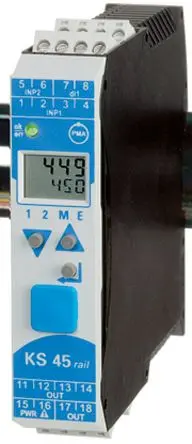Produktfoto 1 von P.M.A KS45 PID Temperaturregler Hutschiene, DIN-Hutschiene 1, 2 x Relais Ausgang/ Strom, 0/2 bis 10 V, PT1000,