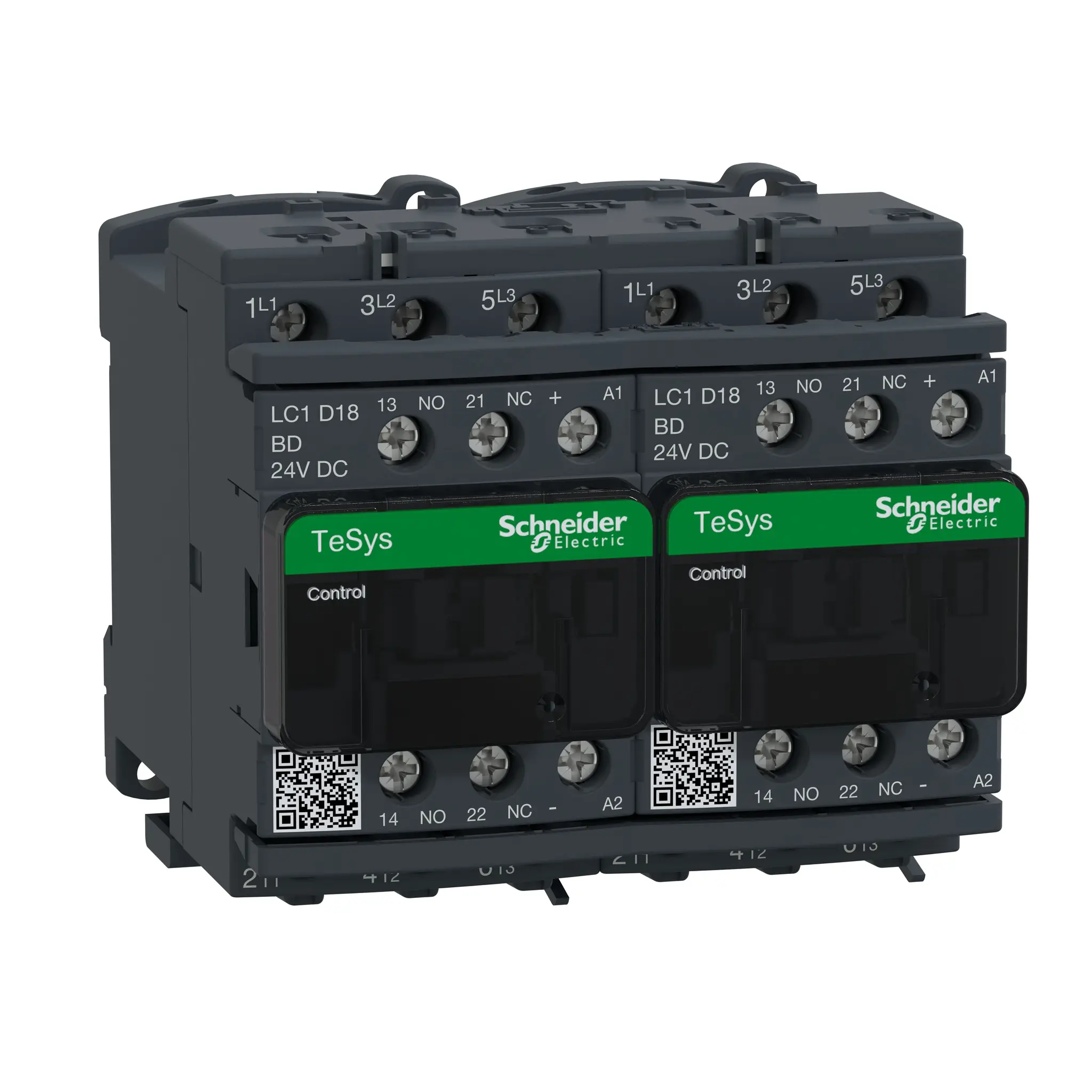 Produktfoto 1 von Schneider Electric LC2D Schütz 24 V dc-Spule, 3-polig, 690V ac / 18 A 24 V dc 7.5 kW 3 Schließer Umkehrend