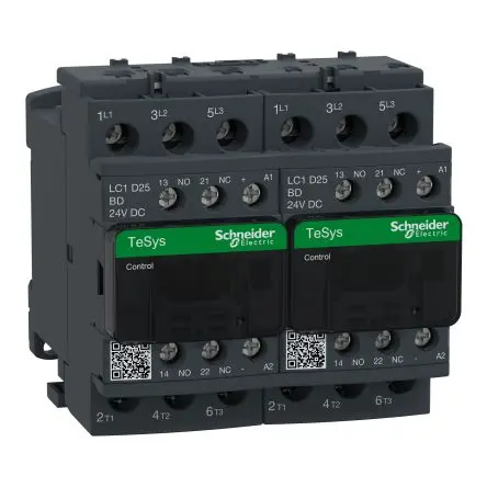 Produktfoto 1 von Schneider Electric TeSyS D Schütz 24V dc-Spule, 3-polig, 690V ac / 25 A 24V dc 11 kW 3 Schließer Motorsteuerung,