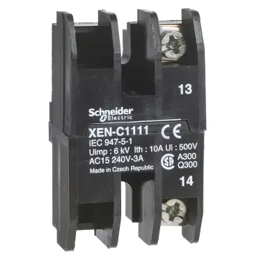 Produktfoto 1 von Schneider Electric XAC, XACB, XACM Kontaktblock 1 NO (Schließer)