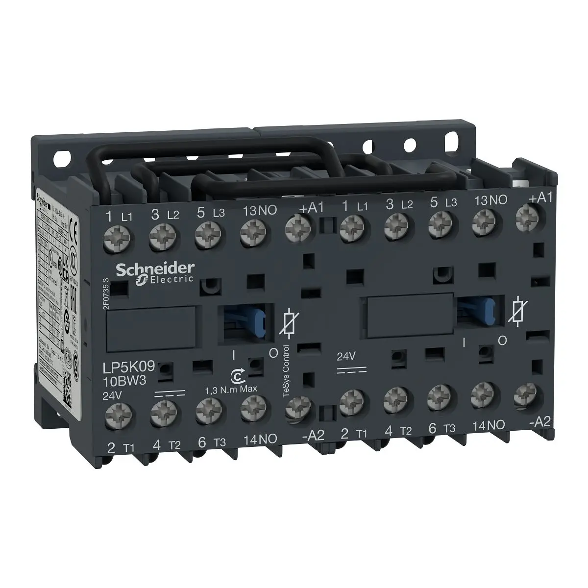 Produktfoto 1 von Schneider Electric LP5K Wendeschütz 24 V dc-Spule, 3-polig, 690V ac / 9 A 24 V dc 4 kW 3 Schließer Umkehrend