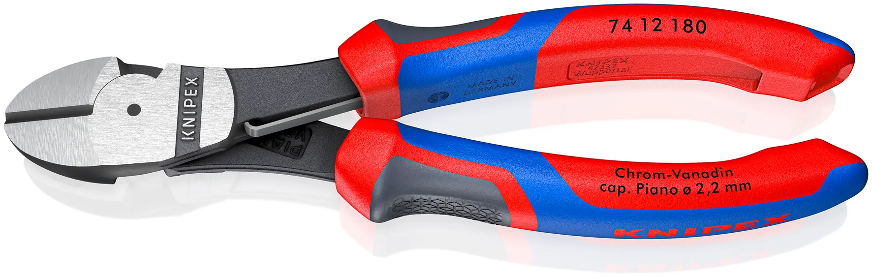 Produktfoto 1 von Knipex Knipex Glatt Seitenschneider Schließer (NO) 180 mm / Backen 10mm, Schneidleistung 3.8 mm