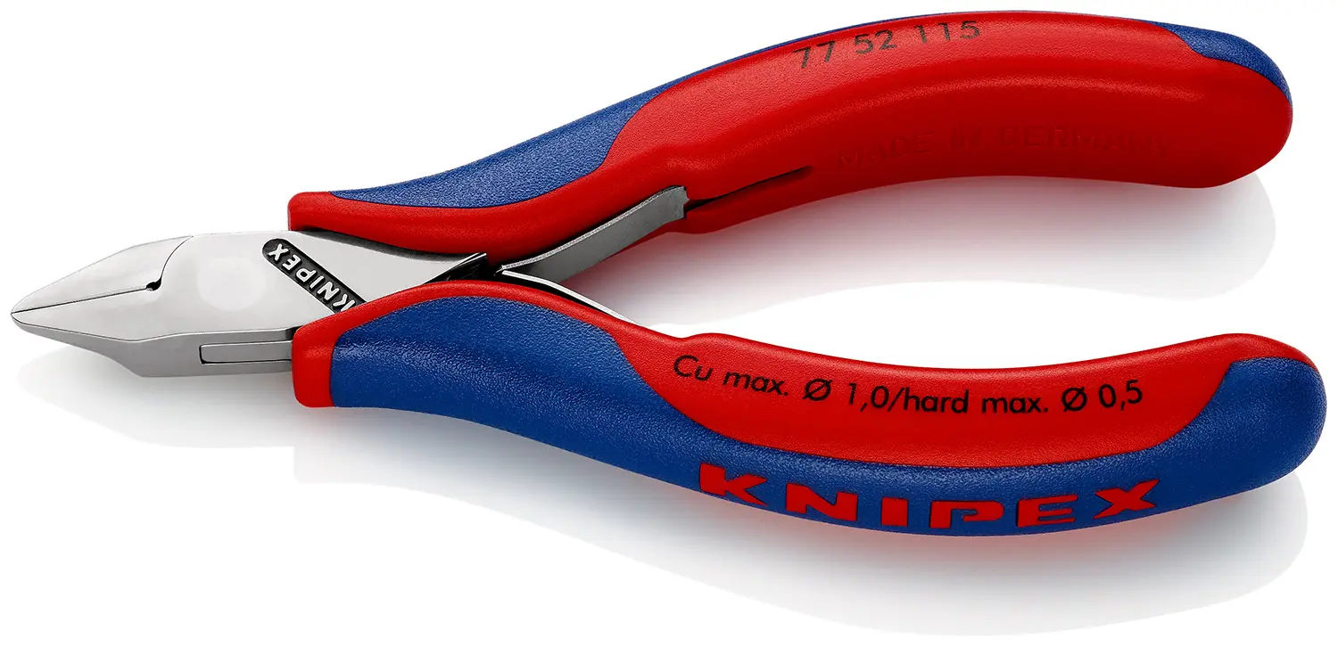 Produktfoto 1 von Knipex Knipex Mit abgeflachter Kante Seitenschneider Schließer (NO) 115 mm / Backen 10mm, Schneidleistung 1 mm
